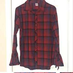 Women's flannel with bell sleeves